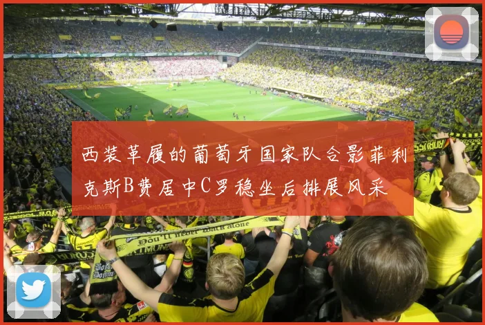 西装革履的葡萄牙国家队合影菲利克斯B费居中C罗稳坐后排展风采